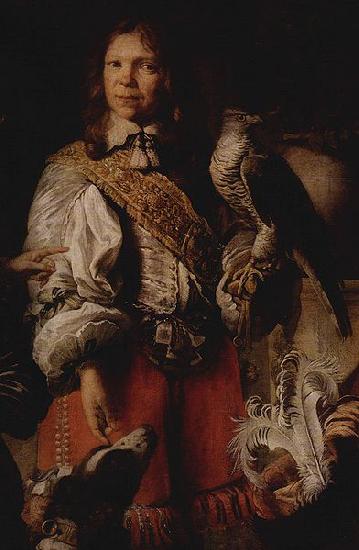 Daniel Schultz the Younger Detail of the Crimean falconer depicting the falconer of king John II Casimir in French costume. Sweden oil painting art